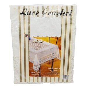 Dura Kleen USA 100% Virgin Vinyl Tablecloth Tablecover 54"X72" White